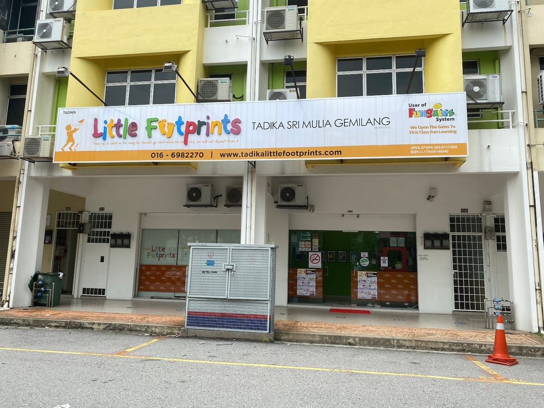 The Tadika Little Footprints shopfront on Jalan PJU 1A/3K, Taipan Damansara 1